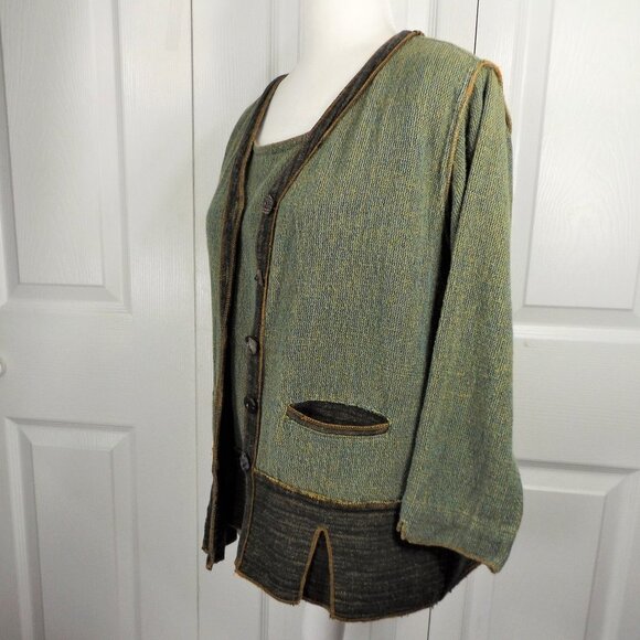 tribe OAK Hand Woven 2 Piece Top & Jacket S - Picture 8 of 15
